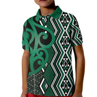 Maori Taniko Patterns Kid Polo Shirt Pounamu Patiki Motifs Mix Whakairo Ngaru