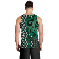 Maori Taniko Patterns Men Tank Top Pounamu Patiki Motifs Mix Whakairo Ngaru