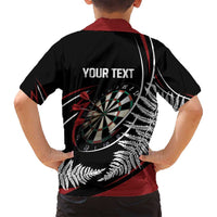 New Zealand Darts Personalised Family Matching Tank Maxi Dress and Hawaiian Shirt Silver Fern Dynamic LT7 - Polynesian Pride