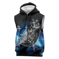 Maori Matariki Te Araroa Paikea Starry Sleeveless Zip Hoodie Tangaroa Whakatauki