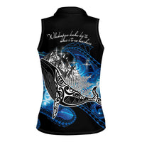 Maori Matariki Te Araroa Paikea Starry Women Sleeveless Polo Shirt Tangaroa Whakatauki