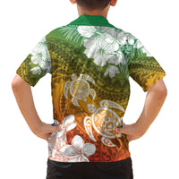 Kanaka Maoli Hawaii Flag Day Family Matching Off Shoulder Short Dress and Hawaiian Shirt Vibrant Frangipani LT7 - Polynesian Pride