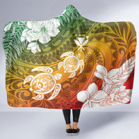 Kanaka Maoli Hawaii Flag Day Hooded Blanket Vibrant Frangipani
