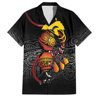 Personalized Papua New Guinea Milne Bay Family Matching Off The Shoulder Long Sleeve Dress and Hawaiian Shirt Bagi Necklace Mix Lime Pot Grunge LT7 Dad's Shirt - Short Sleeve Black - Polynesian Pride