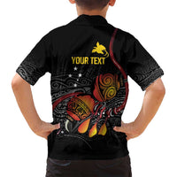 Personalized Papua New Guinea Milne Bay Family Matching Off Shoulder Short Dress and Hawaiian Shirt Bagi Necklace Mix Lime Pot Grunge LT7 - Polynesian Pride