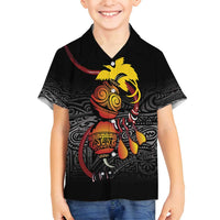Personalized Papua New Guinea Milne Bay Family Matching Summer Maxi Dress and Hawaiian Shirt Bagi Necklace Mix Lime Pot Grunge LT7 Son's Shirt Black - Polynesian Pride