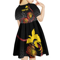 Personalized Papua New Guinea Milne Bay Kid Short Sleeve Dress Bagi Necklace Mix Lime Pot Grunge