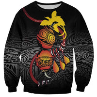 Personalized Papua New Guinea Milne Bay Sweatshirt Bagi Necklace Mix Lime Pot Grunge LT7 Unisex Black - Polynesian Pride