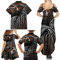 Aotearoa Maori - Australia Indigenous Family Matching Summer Maxi Dress and Hawaiian Shirt Koiri Whakairo Mix Aboriginal Art LT7 - Polynesian Pride