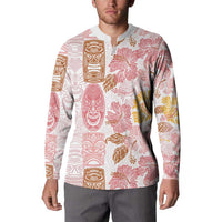 Christmas Aloha Hawaii Tiki Button Sweatshirt Hibiscus Spring Colors - Polynesian Pride