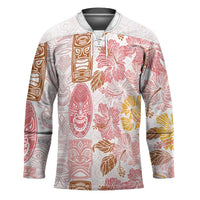 Christmas Aloha Hawaii Tiki Hockey Jersey Hibiscus Spring Colors - Polynesian Pride