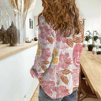 Christmas Aloha Hawaii Tiki Women Casual Shirt Hibiscus Spring Colors - Polynesian Pride