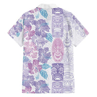 Christmas Aloha Hawaii Tiki Family Matching Off The Shoulder Long Sleeve Dress and Hawaiian Shirt Hibiscus Winter Colors LT7 - Polynesian Pride