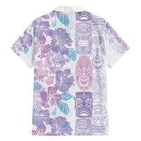 Christmas Aloha Hawaii Tiki Family Matching Short Sleeve Bodycon Dress and Hawaiian Shirt Hibiscus Winter Colors LT7 - Polynesian Pride