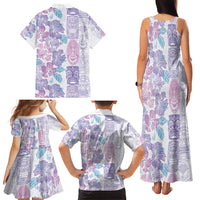 Christmas Aloha Hawaii Tiki Family Matching Tank Maxi Dress and Hawaiian Shirt Hibiscus Winter Colors LT7 - Polynesian Pride