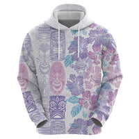 Christmas Aloha Hawaii Tiki Hoodie Hibiscus Winter Colors LT7 - Polynesian Pride