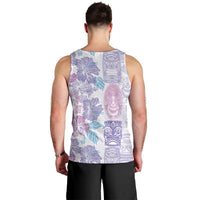 Christmas Aloha Hawaii Tiki Men Tank Top Hibiscus Winter Colors LT7 - Polynesian Pride
