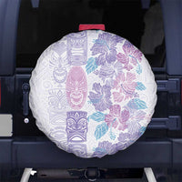 Christmas Aloha Hawaii Tiki Spare Tire Cover Hibiscus Winter Colors LT7 No hole Lavender - Polynesian Pride
