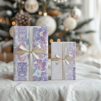 Christmas Aloha Hawaii Tiki Wrapping Paper Hibiscus Winter Colors
