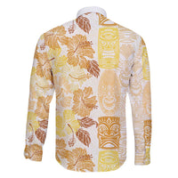 Christmas Aloha Hawaii Tiki Family Matching Puletasi and Hawaiian Shirt Hibiscus Autumn Colors LT7 - Polynesian Pride