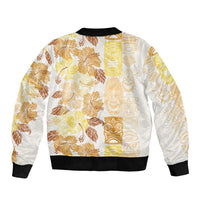 Christmas Aloha Hawaii Tiki Sleeve Zip Bomber Jacket Hibiscus Autumn Colors LT7 - Polynesian Pride