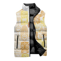 Christmas Aloha Hawaii Tiki Sleeveless Puffer Jacket Hibiscus Autumn Colors LT7 - Polynesian Pride