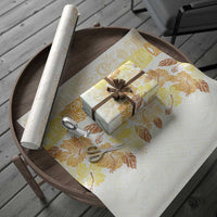 Christmas Aloha Hawaii Tiki Wrapping Paper Hibiscus Autumn Colors
