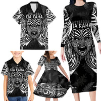New Zealand Rugby Family Matching Long Sleeve Bodycon Dress and Hawaiian Shirt 2023 World Cup Aotearoa Create History LT7 - Polynesian Pride