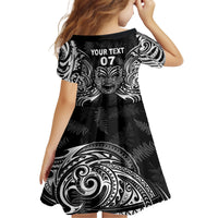 New Zealand Rugby Family Matching Off Shoulder Maxi Dress and Hawaiian Shirt 2023 World Cup Aotearoa Create History LT7 - Polynesian Pride