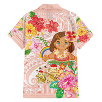 Aloha Hawaii Family Matching Off The Shoulder Long Sleeve Dress and Hawaiian Shirt Kawaii Mele Kalikimaka - Pastel Fever LT7 - Polynesian Pride