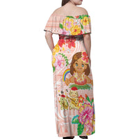 Aloha Hawaii Family Matching Off Shoulder Maxi Dress and Hawaiian Shirt Kawaii Mele Kalikimaka - Pastel Fever LT7 - Polynesian Pride