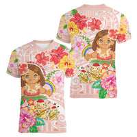 Aloha Hawaii Women V-Neck T-Shirt Kawaii Mele Kalikimaka - Pastel Fever