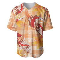 Orange Palaka Hawaii Aloha Baseball Jersey Koi Pond Mix Japanese Maple - Polynesian Pride