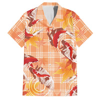 Orange Palaka Hawaii Aloha Family Matching Mermaid Dress and Hawaiian Shirt Koi Pond Mix Japanese Maple LT7 Dad's Shirt - Short Sleeve Orange - Polynesian Pride