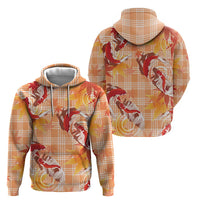 Orange Palaka Hawaii Aloha Hoodie Koi Pond Mix Japanese Maple - Polynesian Pride