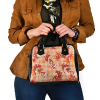 Orange Palaka Hawaii Aloha Shoulder Handbag Koi Pond Mix Japanese Maple - Polynesian Pride