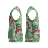 Lime Palaka Hawaii Aloha Christmas Knitted V-Neck Vest Koi Pond Mix Monstera LT7 - Polynesian Pride