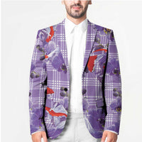 Lavender Palaka Hawaii Aloha Blazer Koi Pond Mix Orchids - Polynesian Pride