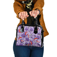 Lavender Palaka Hawaii Aloha Shoulder Handbag Koi Pond Mix Orchids - Polynesian Pride
