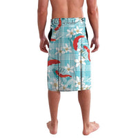 Turquoise Palaka Hawaii Aloha Lavalava Koi Pond Mix Plumeria - Polynesian Pride