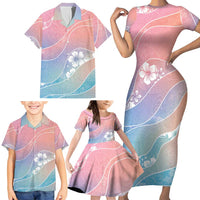 Aloha Hawaii Floral Tapa Family Matching Short Sleeve Bodycon Dress and Hawaiian Shirt Patchwork Pastel Candy - Polynesian Pride