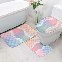 Hawaii Aloha Plumeria Lei Pastel Candy Palaka Bathroom Set - Polynesian Pride