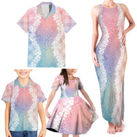 Hawaii Aloha Plumeria Lei Pastel Candy Palaka Family Matching Tank Maxi Dress and Hawaiian Shirt LT7 - Polynesian Pride