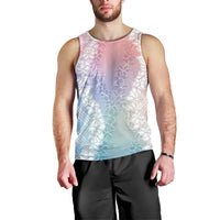 Hawaii Aloha Plumeria Lei Pastel Candy Palaka Men Tank Top - Polynesian Pride