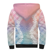 Hawaii Aloha Plumeria Lei Pastel Candy Palaka Sherpa Hoodie LT7 - Polynesian Pride