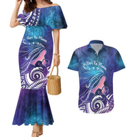 New Zealand Mother's Day Couples Matching Mermaid Dress and Hawaiian Shirt Maori Hari Ra Mama LT7 Galaxy - Polynesian Pride