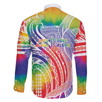 Aloha Pride Rainbow Tie Dye Family Matching Short Sleeve Bodycon Dress and Hawaiian Shirt Humpback Whale - Love is Love LT7 - Polynesian Pride
