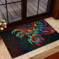 Hawaii Pride Rubber Doormat Rainbow Swirls