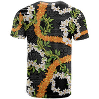 Aloha Festive Hawaii T Shirt Mokihana - Maile and Ilima on Black LT7 - Polynesian Pride