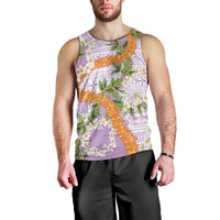 Aloha Festive Hawaii Men Tank Top Mokihana - Maile and Ilima on Lilac LT7 - Polynesian Pride